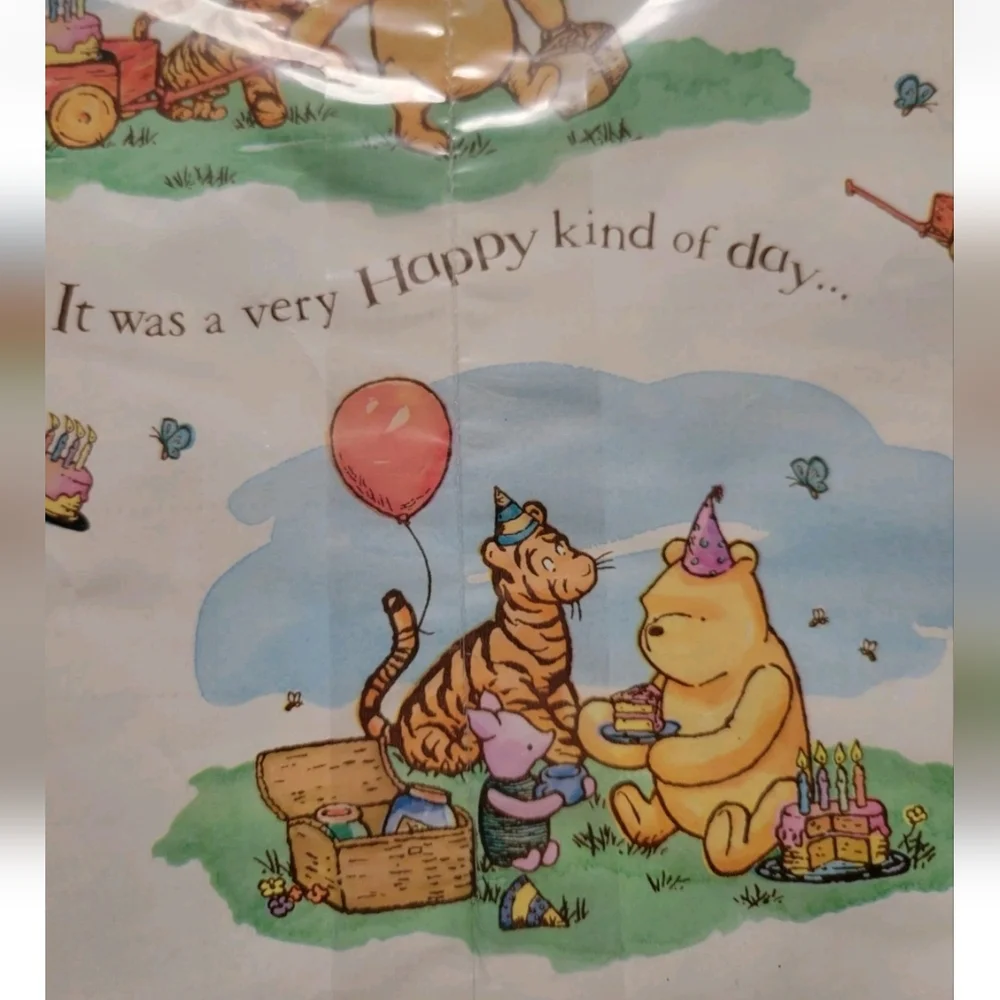 NEW Vintage Hallmark Classic Pooh It Was A Happy Day Gift Wrapping Paper USA
